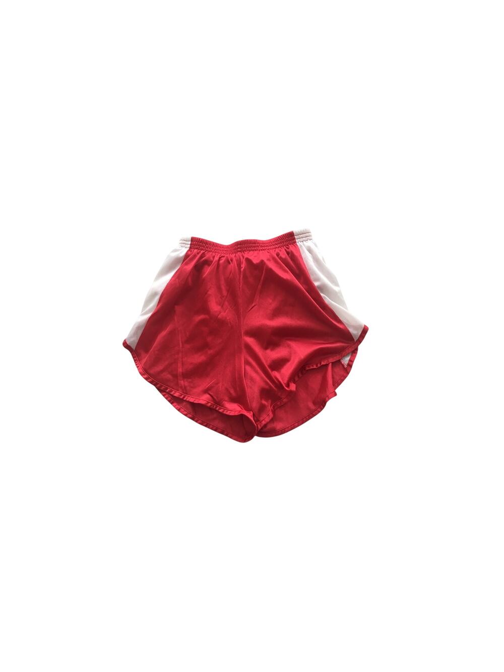 teamwork athletic apparel running shorts built in undies red & white Size 28-30